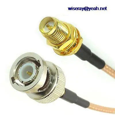 

DHL/EMS 50PC RP-SMA female Jack nut TO BNC male plug for RG316 cable jumper pigtail 15cm-A8