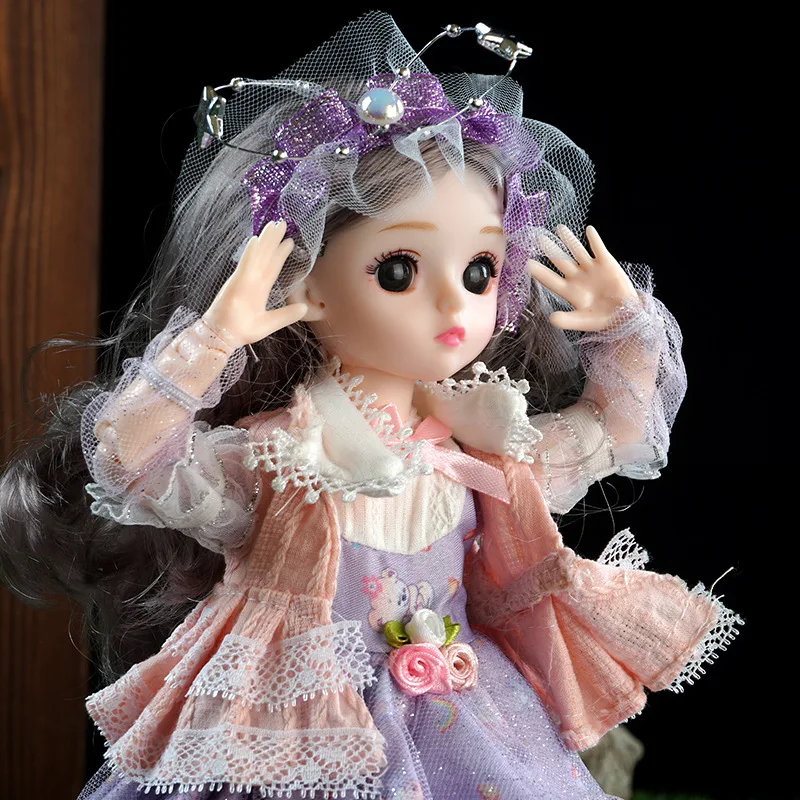 

3D simulation 30cm doll gift box set gift girl interactive toy loli wedding princess single girl play house toy gift gift doll