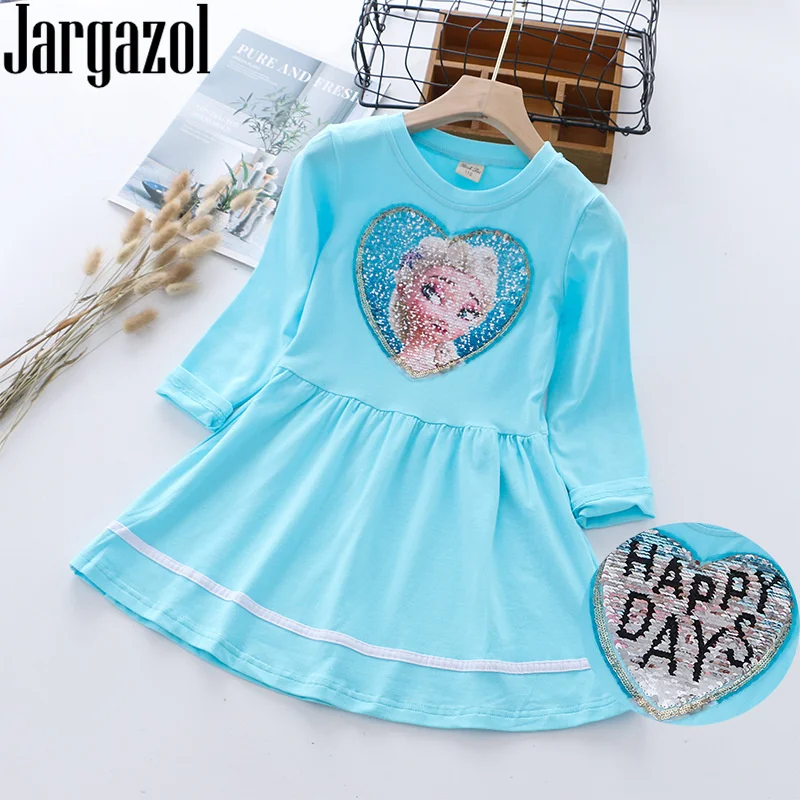 Осенняя одежда для маленьких девочек; платье Эльзы с блестками; осенние платья принцессы с длинными рукавами; костюм для девочек-подростков; маленький пони