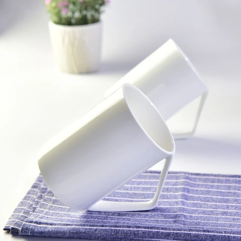 JOUDOO Bone China Ceramic Whie Mug With Gold Line White Exquisite Elegant Drinking Mugs for Coffe MIilk Juice Water Drinks