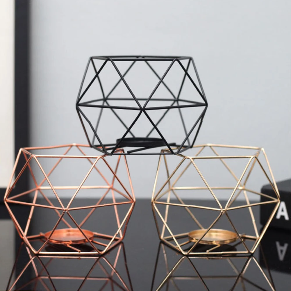 Свадебное Ремесло отель юбилей в скандинавском стиле подсвечник Железный прочный орнамент спальня Геометрическая сетка украшение дома романтический