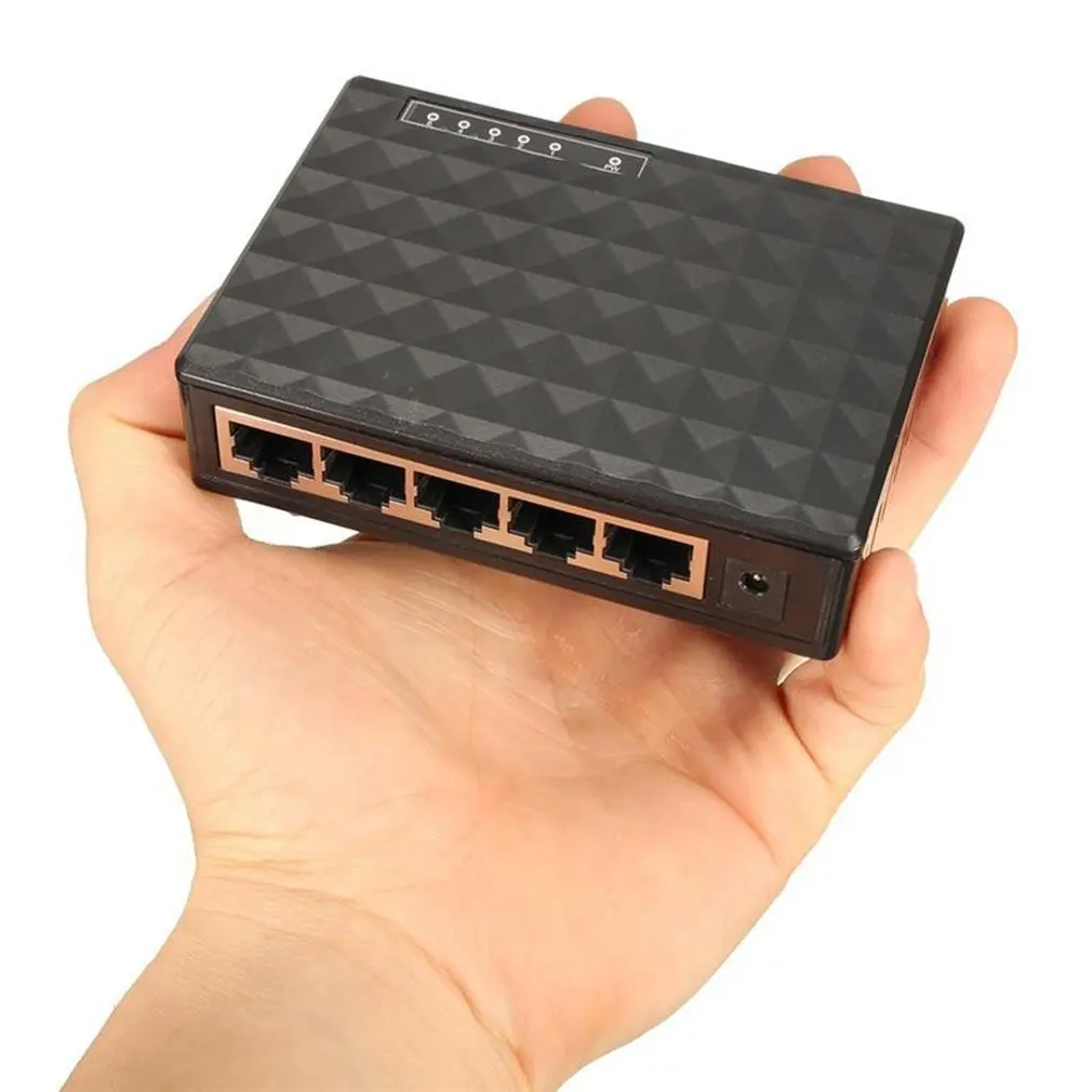 Rj45 мини 5-Порты и разъёмы Fast Ethernet коммутатор концентратор для настольных ПК черный 110V Ethernet-коммутатор и концентратор 10/100 Мбит/с