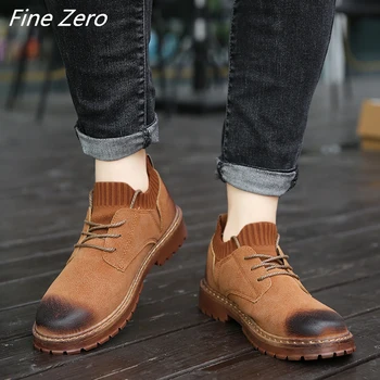 

High Quality British Comfortable Men's Boots Spring Autumn Fashion Lace-up Outdoor Men Shoes Brand Male Botas Vintage Men Shoes
