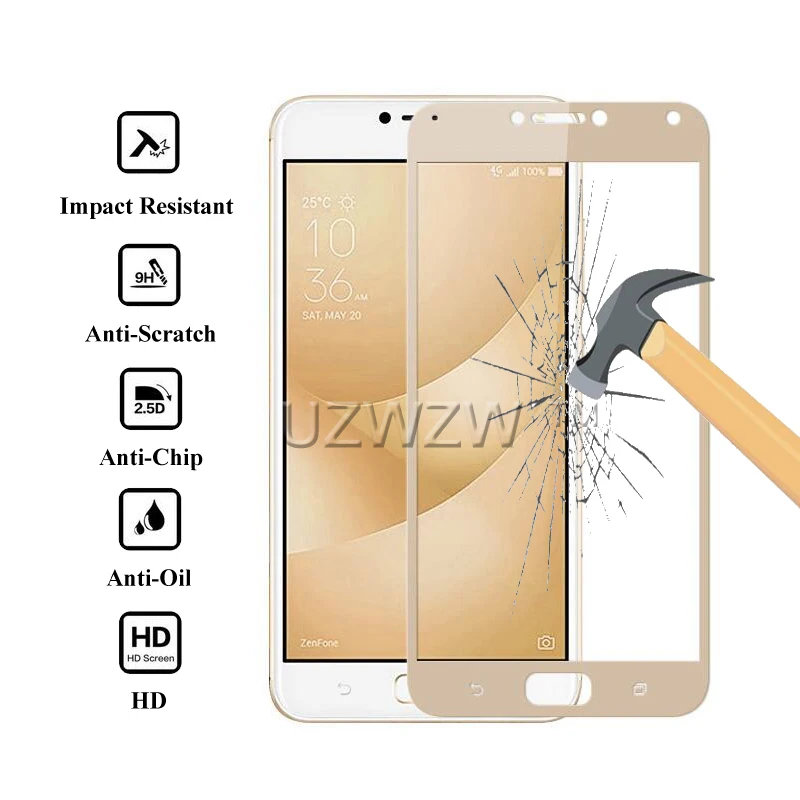 

For Asus Zenfone 4 Max Pro Glass Full Cover Tempered Glass For Asus Zenfone 4 Max ZC554KL Screen Protector Protective Glass