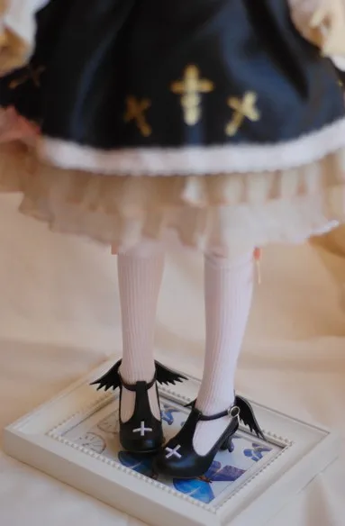 1/6 BJD кукольные туфли на высоком каблуке с крыльями, подходящие для 1/6 YOSD кукольные туфли черные туфли белые туфли кукольные аксессуары