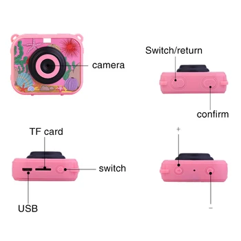 

USB Rechargeable Camera Waterproof HD 1080P Children Gift Camcorder Digital Mini Toys ABS 2 Inch Screen Recoder Anti Fall Video