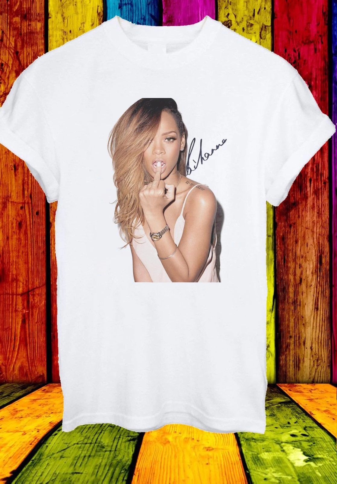 ロビンリアーナfenty歌手バルバドスアルバムカバーユニセックスtシャツ男性女性ストリートフィットネスヒップホップジムtシャツ Tシャツ Aliexpress