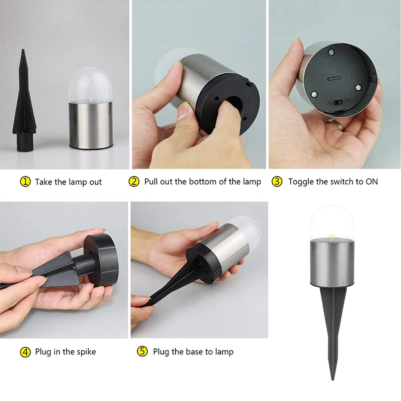 

Solar Garden Light Water-Resistant Ground Landscape Lighting Solar Powered for Lawn Pathway Lamp
