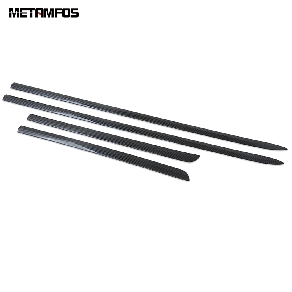 

For Tesla Model 3 2018 2019 Carbon Fiber Side Door Strip Body Skirts Molding Trim Decoration Exterior Accessories Car Styling
