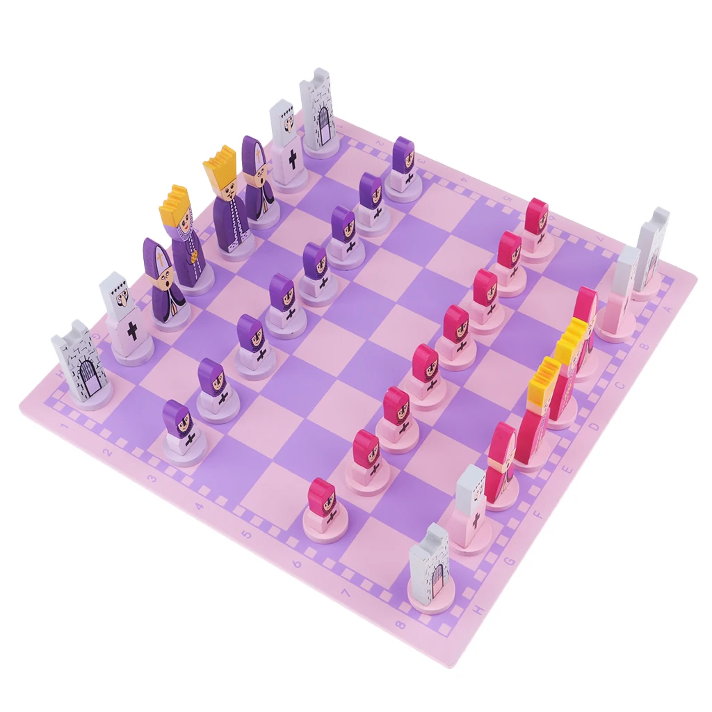 Шахматная игра шахматы деревянные для соревнований розовые