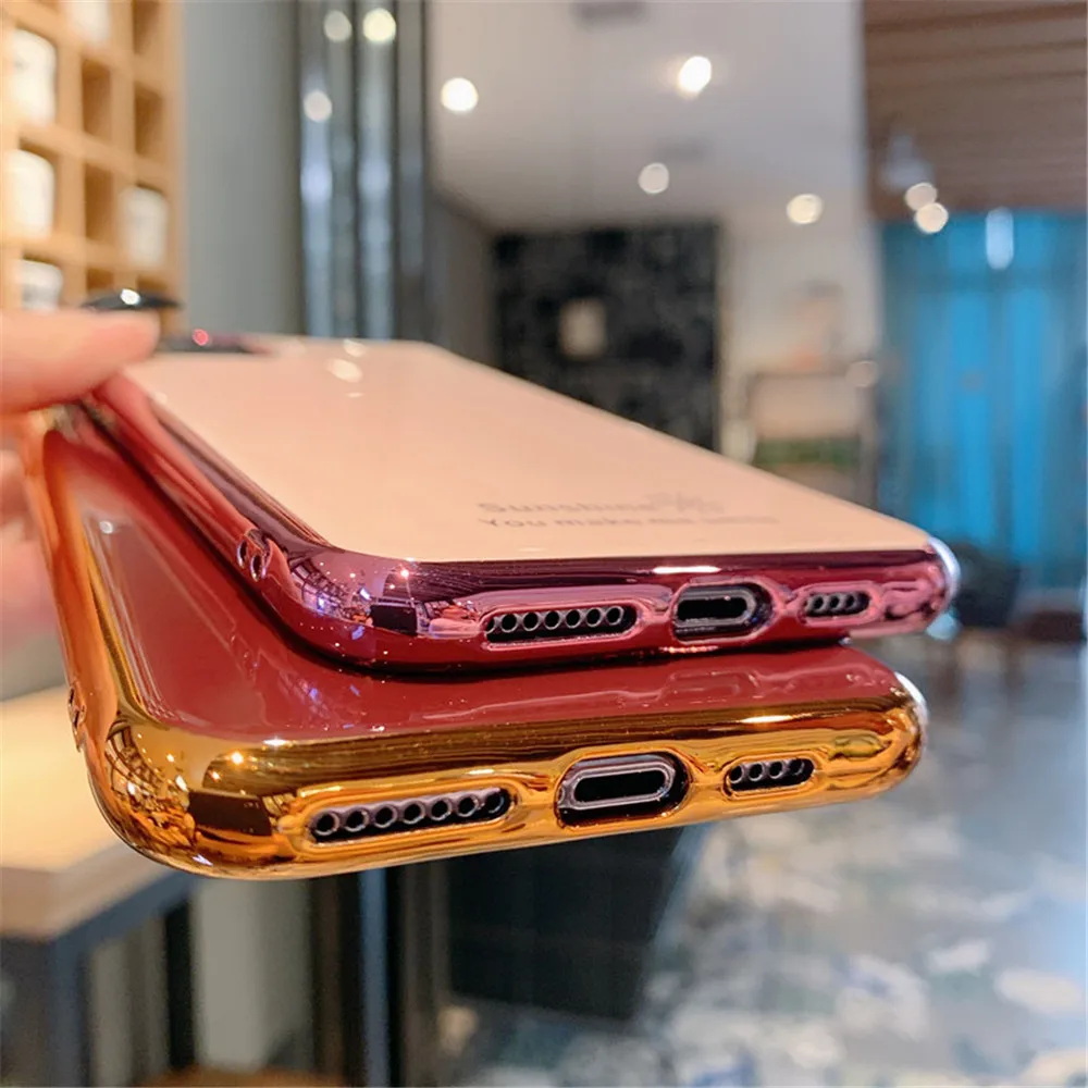 Lovebay гальванический солнцезащитный чехол для телефона для iPhone 11 Pro Max XR XS X XS Max 7 8 6 6S Plus защитный сплошной карамельный цвет задняя крышка