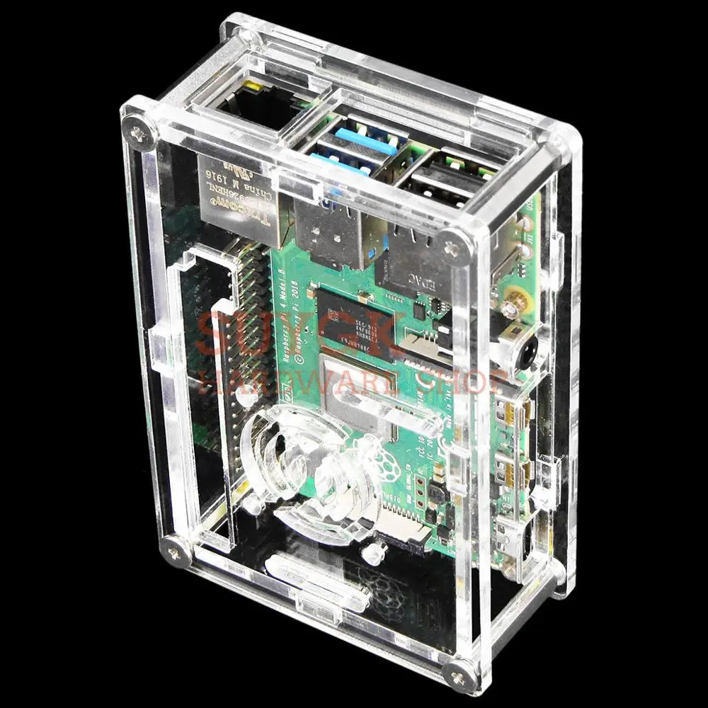 Пластиковый корпус для Raspberry PI 4 1 ГБ/2 ГБ/4 ГБ|Аксессуары демонстрационных стендов|
