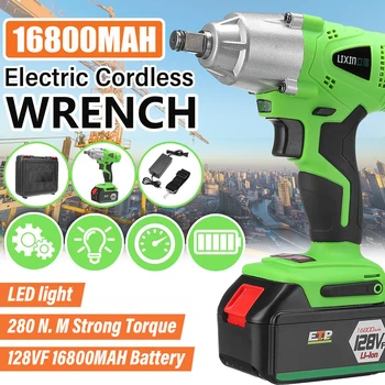 

128VF 16800MAH Stepless Speed Adjustable Cordless Impact Electric Wrench With LED Light Wrench Household Electric Tool