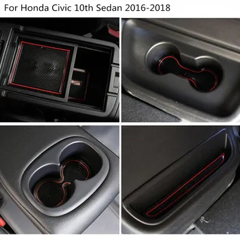 

Car Groove Gate Slot Armrest Storage Rubber Non-Slip Mat Mats Inner Door Pad Cup For Honda Civic 10th Sedan 2016 2017 2018 2019