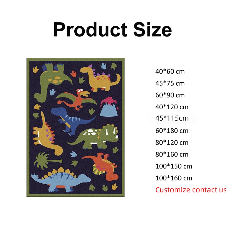 Bubble Kiss Carpet For Living Room Cartoon Cute Dinosaur Pattern Carpet Modern Home Non-slip Kids Room Decor Soft Bedroom Rug 4