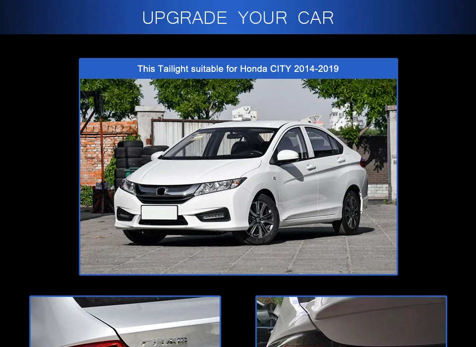 Задний фонарь для автомобиля Honda CITY- светодиодная сигнальная лампа Противотуманные фары DRL дневные ходовые огни тюнинг автомобильные аксессуары