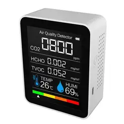 Testeur de qualité de l'air, détecteur de CO2, capteur de température et d'humidité, moniteur de formaldéhyde, analyseur avec écran LCD 