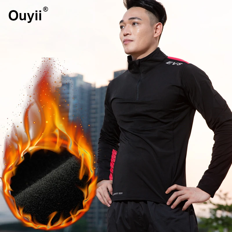 Plus velvet coat Мужской костюм для фитнеса, открытый, марафон, джеггинсы, футбол, тренировочная спортивная одежда, весна/осень, сохраняющая тепло, спортивная одежда, плюс бархатный костюм, Новинка - Цвет: Plus velvet coat