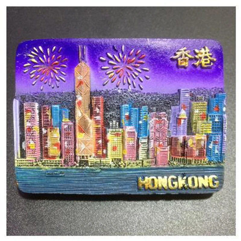 D 3d Творческий магнит на холодильник, производство Китай(материк) Hong Kong World туризма холодильник Стикеры s украшения смоляной магнитыдля холодильника - Цвет: D
