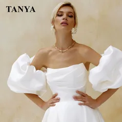 Elegant Detachable Short Sleeves For Wedding Simple Satin Puffy Ruffles Bridal Accessories Hot Fingerless Gloves CustomizeSWD083