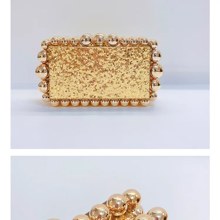 grânulos de acrílico caixa festa de casamento embreagem eveningbag feminino elegante designer bolsas bolsas ouro luxo corrente bolsa de ombro