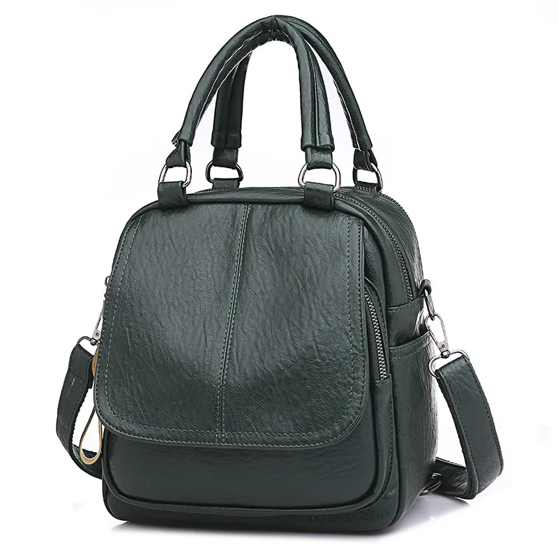 

Cross Border Amazon WOMEN'S Backpack 2018 New Style Multi-functional Retro Trend Soft Leather Backpack Shoulder Bag on Behalf