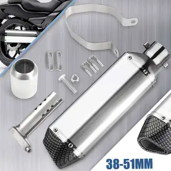 

Universal Stainelss Steel Carbon Fiber 38mm-51mm Motorcycle Exhaust Muffler with Silencer Tip for Honda/Kawasaki/Yamaha/Suzuki