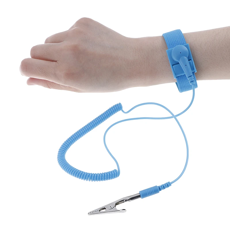 Pulsera antiestática inalámbrica, brazalete electrostático con Cable de descarga ESD ajustable, pulsera de mano con repuesto