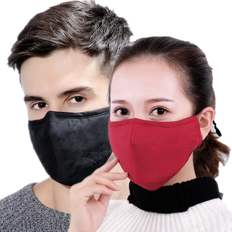 

1Pcs Fashion Unisex Cotton Breath Valve PM2.5 Mouth Mask Anti-Dust Anti Pollution Mask Cloth Activated carbon filter respirator