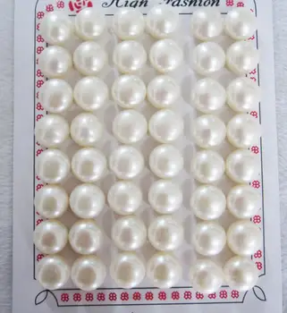 

Free Shipping 1 48pcs 9-10mm white nature fresh water pearl beads, one hole pearl,bread shape