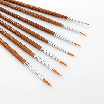 

7pcs Draw Paint Brushes Kit Set Artist Paintbrush Nylon Hair Pointed Round Pen Detail Paint Brush for Watercolo Oil Painting