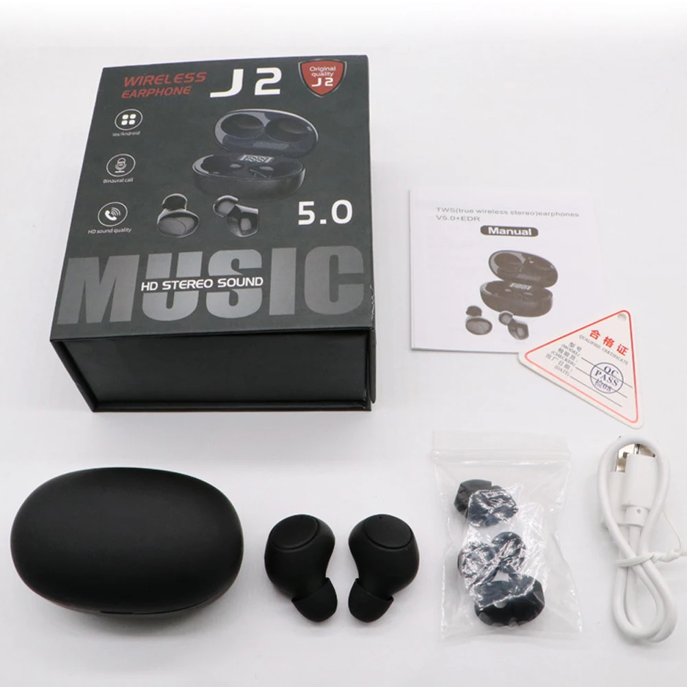 Waterproof Bluetooth 5 0 Headset with LED Display Noise Reduction Charging Box