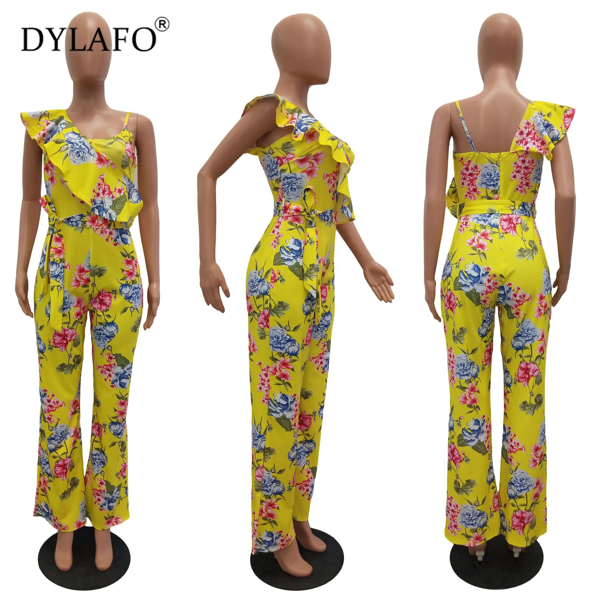 Hot Sale 2019 Flower Halter Women Jumpsuit Sexy Bodysuit Boho Print V Neek Backless Summmer Style Streeetwear Casual Rompers