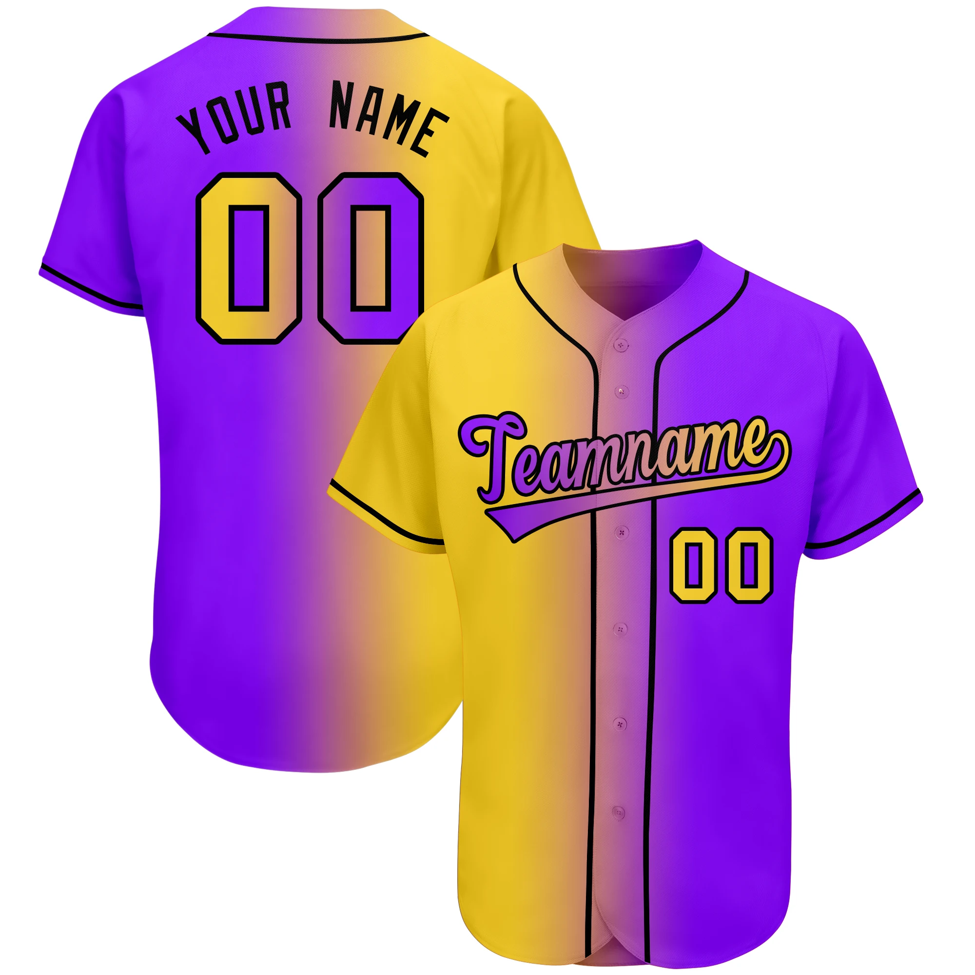 Baseball Shirt Unique Fashion Gradient Baseball Jersey Hip Hop Street Style Printed Men's/Youth Softball Training Uniform
