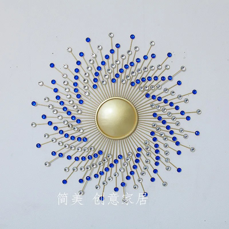 

European style sunglasses wall hanging decoration restaurant wall mirror wrought iron decorative mirror background wall hanging