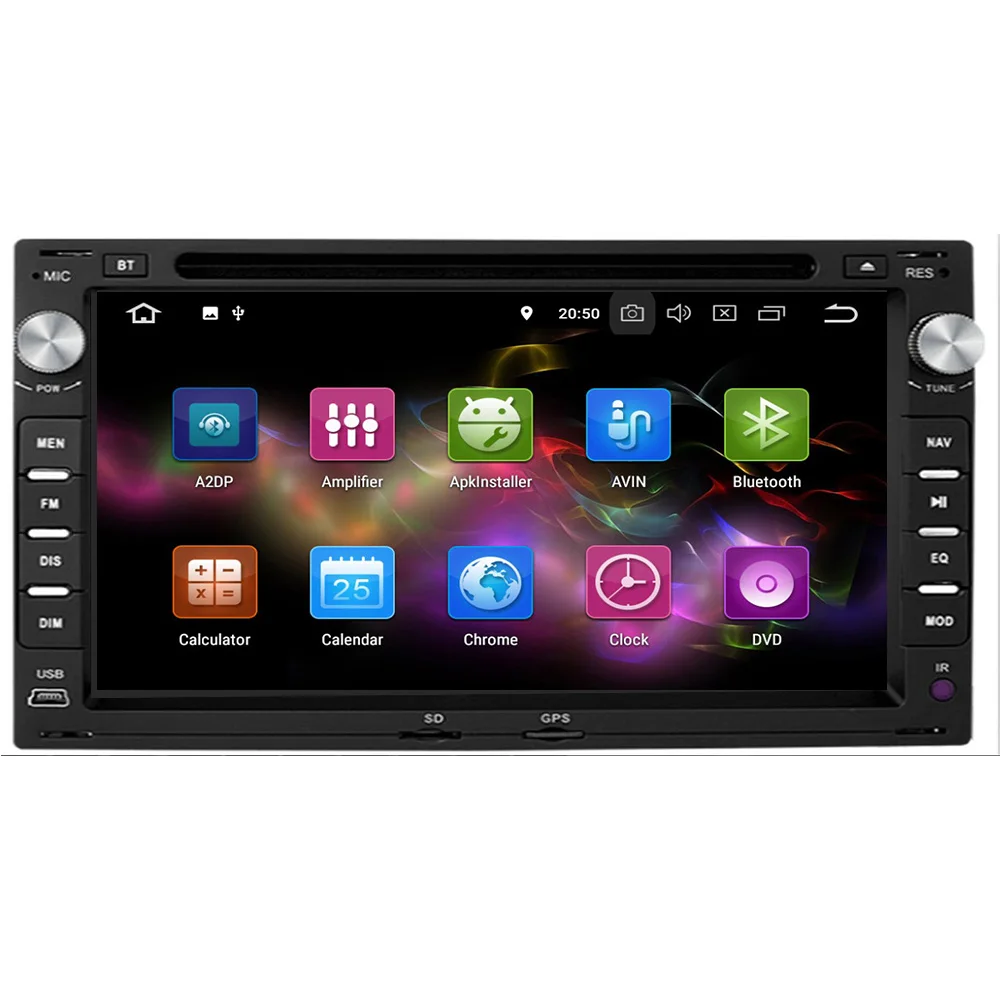 Cheap Car Multimedia Player Android 9.0 4+64G  2 Din Stereo System For VW/Volkswagen/Passat/Golf/Skoda Octa Core 4GB RAM Wifi USB DVD 2