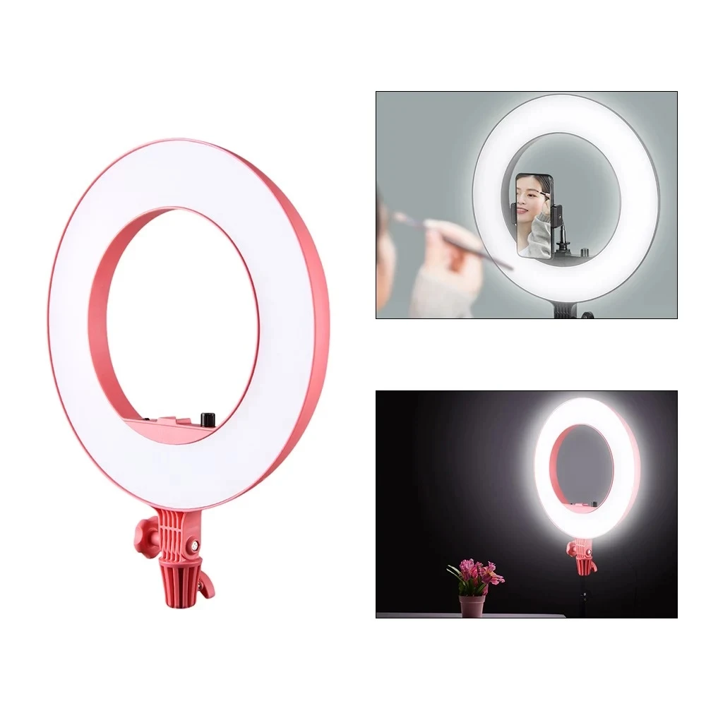 Godox LR180 Ring LED Video Light Cold Color Temperature with White Light-passing Board Phone Holder CRI 92 TLCI 97 27W