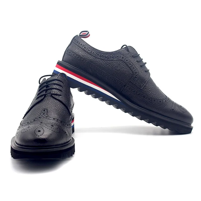 Мужские Формальные туфли из натуральной воловьей кожи 2020 Нескользящие дерби на