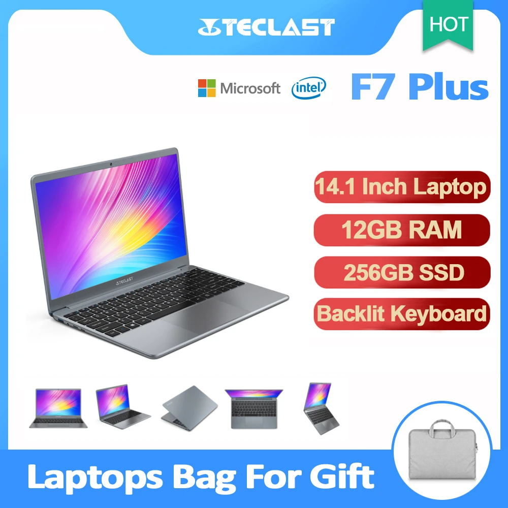 the latest ultraslim laptops cheap Teclast F7 Plus Laptop 14.1 Inch Notebook 12GB RAM 256GB SSD FHD 1920 x 1080 Intel Gemini Lake N4100 Windows 10 Backlit Keyboard the latest ultraslim laptops design