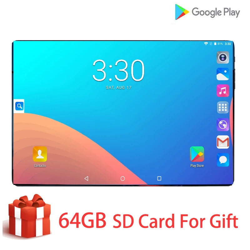 2019 New Design 10.1 inch android 9.0 Tablet Pc 6GB And 128GB Dual SIM Card 1280*800 HD Large Scree