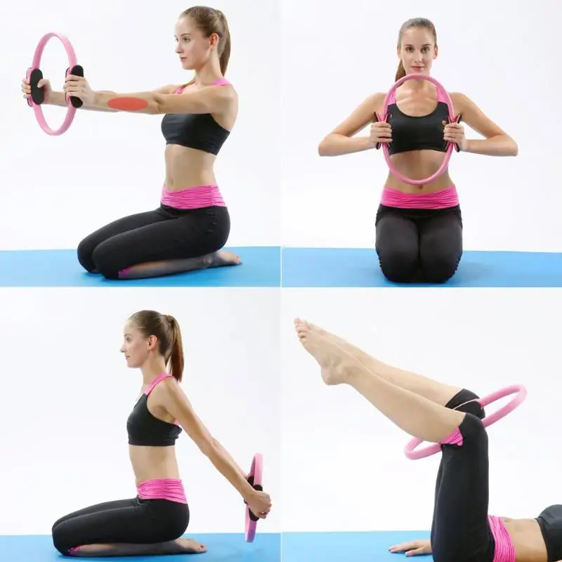 Mmini Magic Yoga Circle прочный ПП двойное сцепление Пилатес кольцо для мышц набор