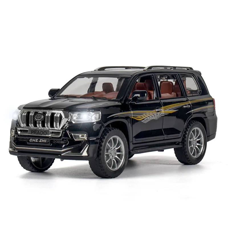 

1: 24 Diecast Model Toy Vehicle Toyotas-Prados Overlord Acousto-Optic Return Force Toy Car Model Off-Road Vehicle Kids Toys Gift