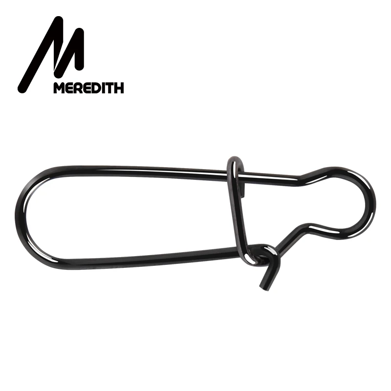 MEREDITH 50 шт. нержавеющая сталь быстрый зажим замок вращающиеся твердые кольца безопасности защелки рыболовные инструменты соединитель крюк PESCA для удаления