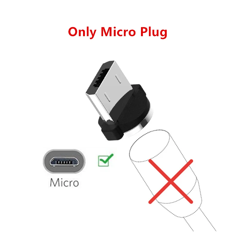 Магнитный Micro USB кабель 2.4A кабель передачи данных для быстрой зарядки для huawei honor samsung A90 A80 A70 A50 магнит зарядное устройство Шнур для мобильного телефона - Цвет: only Plug