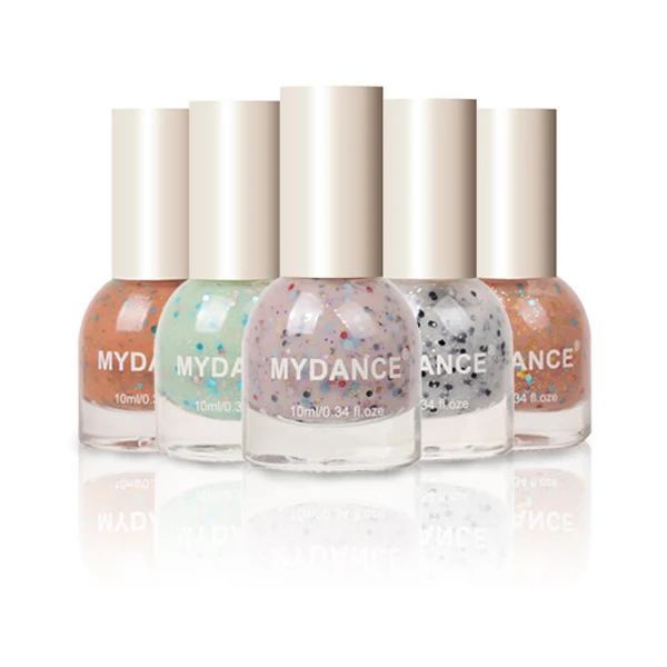 Women Nail Polish Nail Glimmer Shell Glitter Lacquer Varnish Art Peelable 10ML Nails Polish KG66