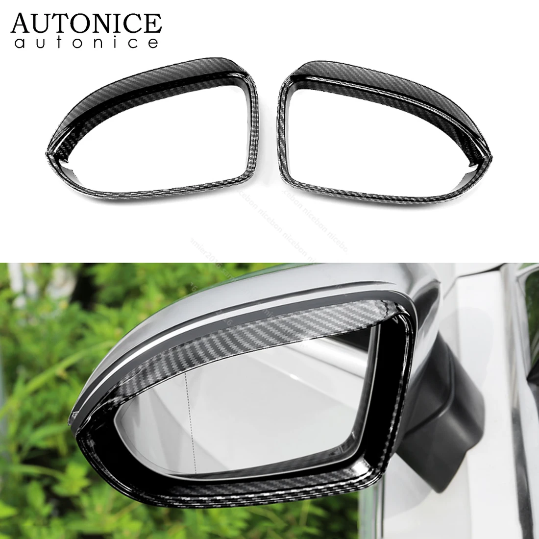 Details about   For Volkswagen Arteon Carbon fiber color Side Door Mirror Cover Rain Visor Trim 