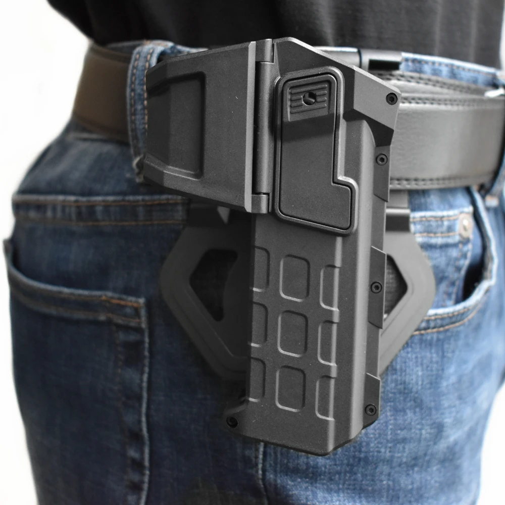 

Movable Colt 1911 Gun Holster Light/Laser Polymer Right Hand Tactical Waist Pistol Holster Pouch for Hunting Airsoft Case