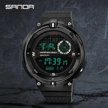 

SANDA Men's Watch Chronograph Countdown Digital Watch for Men 3bar Waterproof Sport Led Watch Top Brand Luxury Relogio Masculino