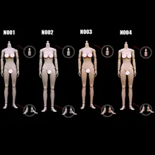 

N001/N002/N003/N004 1/6 Scale Female Pale/Normal Skin Big/Middle Bust Body Model for 12'' Action Figure Head Sculpt Carved