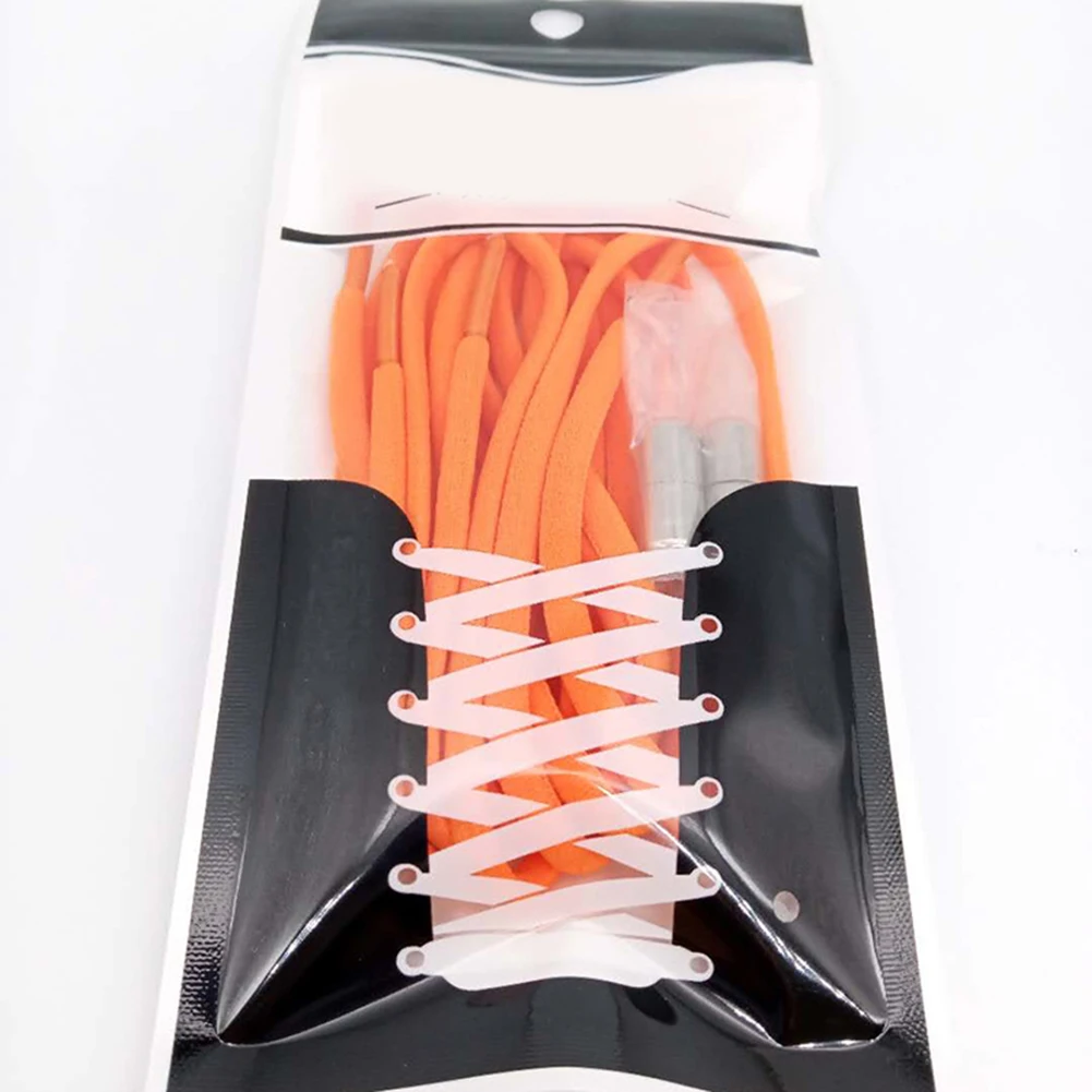 1 Pair Metal Lock NO TIE Shoelaces Stretched Lazy Round Shoe Lace slip-on Shoelaces Elastic Laces Shoestrings 11 colors